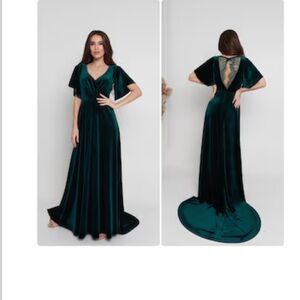 Elegant Green Velvet Gown